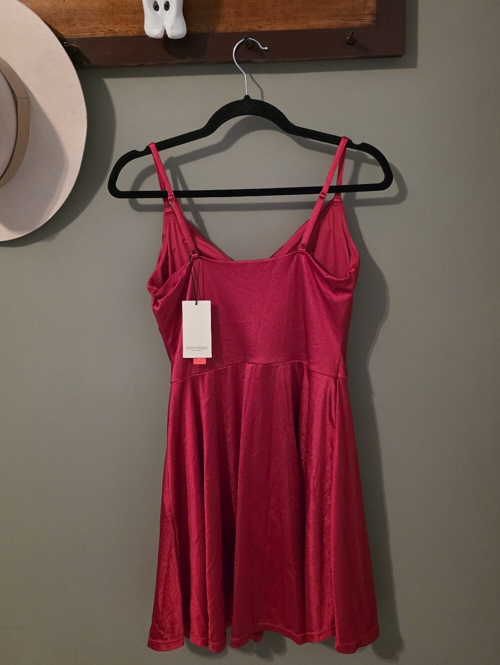 Popilush New Red Satin Shapewear Dress Size L - Picture 5 of 10